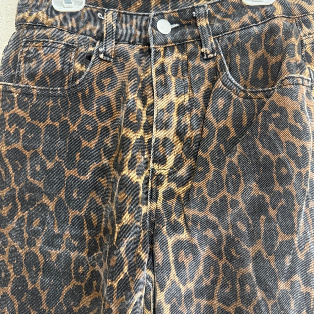 DAZY Women's Leopard Print Wide Leg Jeans Size S - Picture 2 of 16